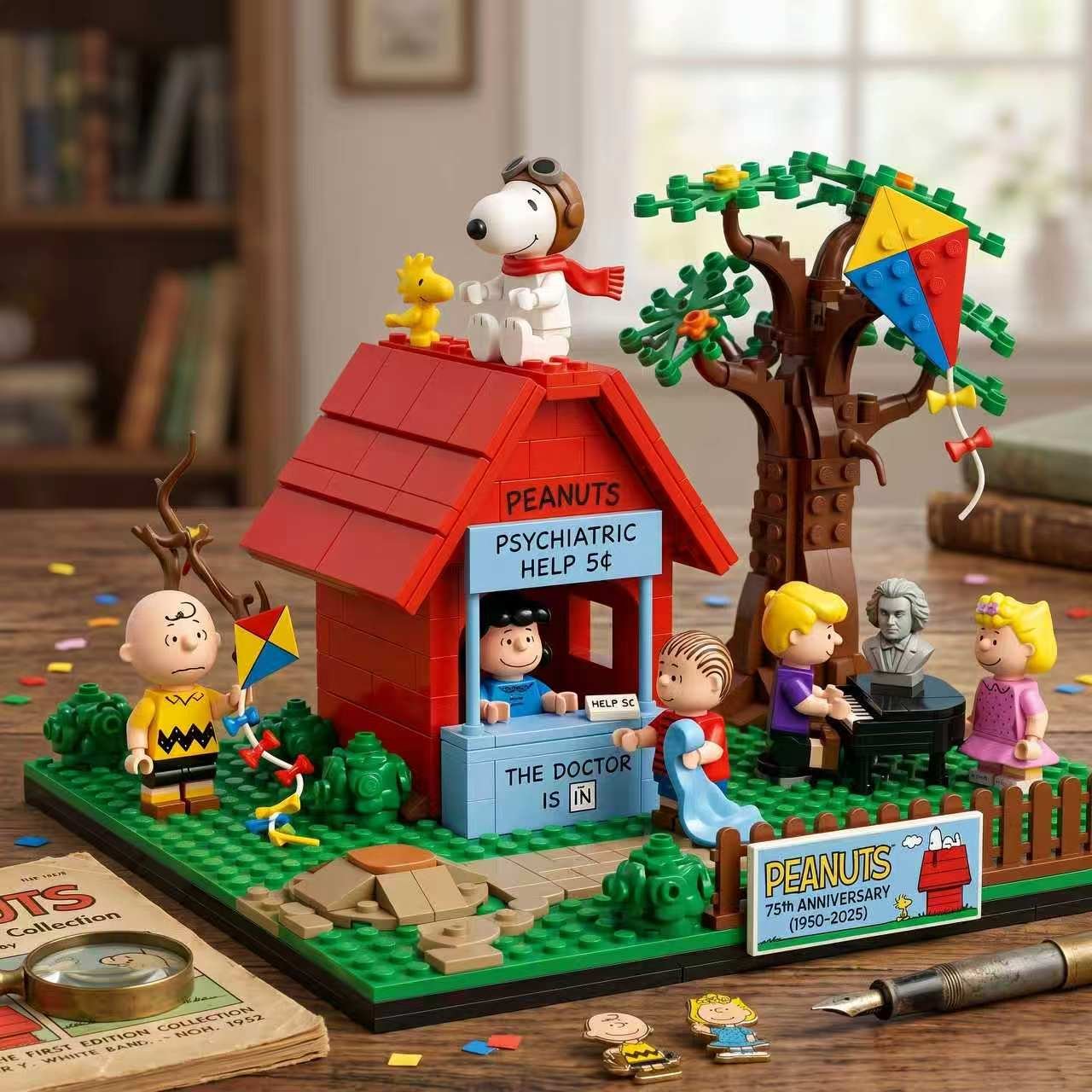 Character-inspired brick display set