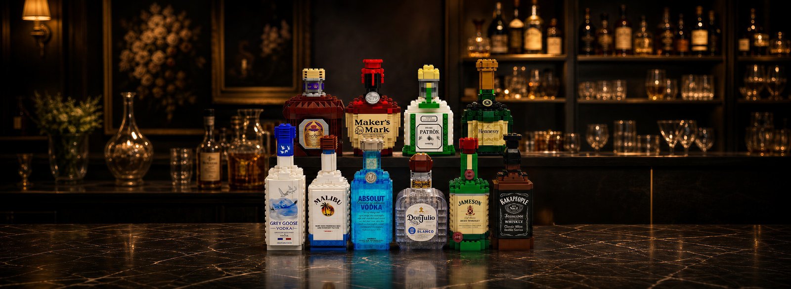 Building block bottle collection